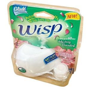 Glade Wisp Scented Oil Fragrancer Automatic Puff Spray‎ Mystery Garden Sealed